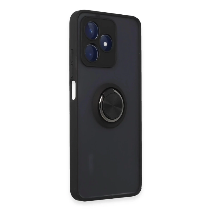 BFS  Realme C53 Kılıf Montreal Yüzüklü Silikon Kapak - Siyah