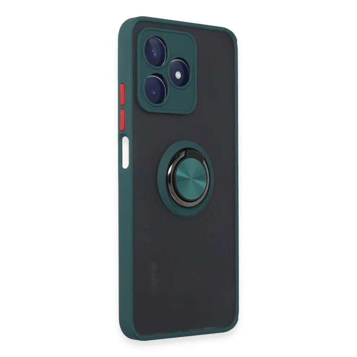 BFS Realme C53 Kılıf Montreal Yüzüklü Silikon Kapak - Yeşil