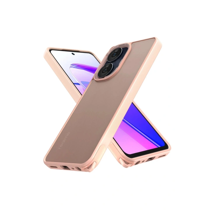 BFS Realme C55 Kılıf Elegant Kapak - Pudra