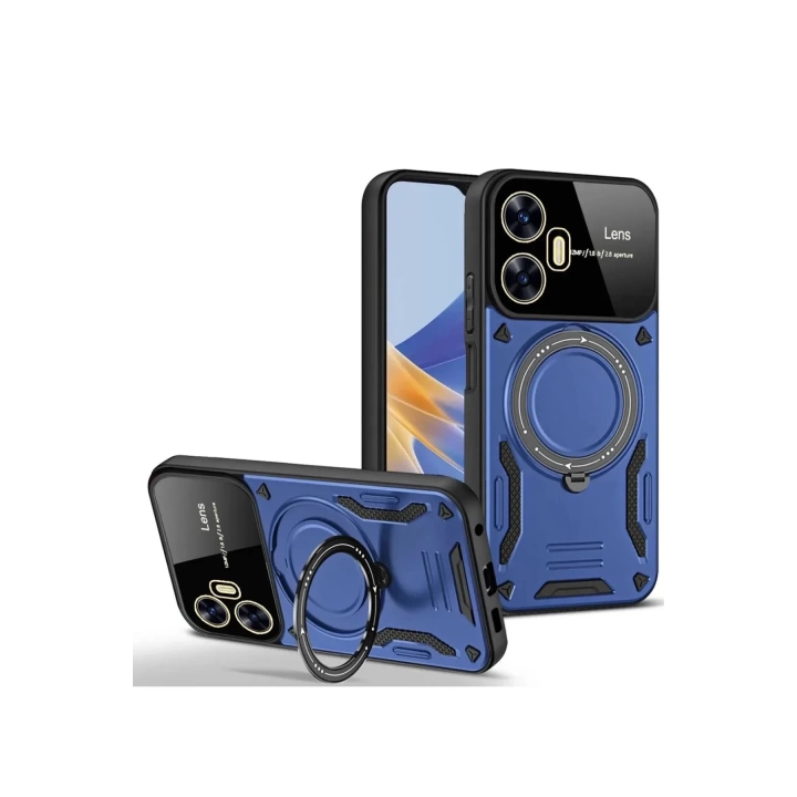 BFS  Realme C55 Kılıf Joy Lens Standlı Kapak - Lacivert