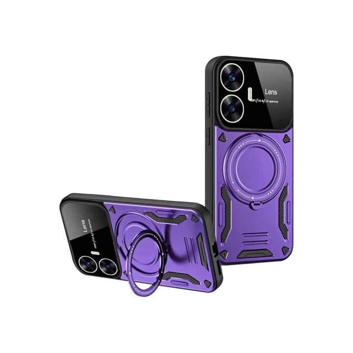 BFS  Realme C55 Kılıf Joy Lens Standlı Kapak - Mor