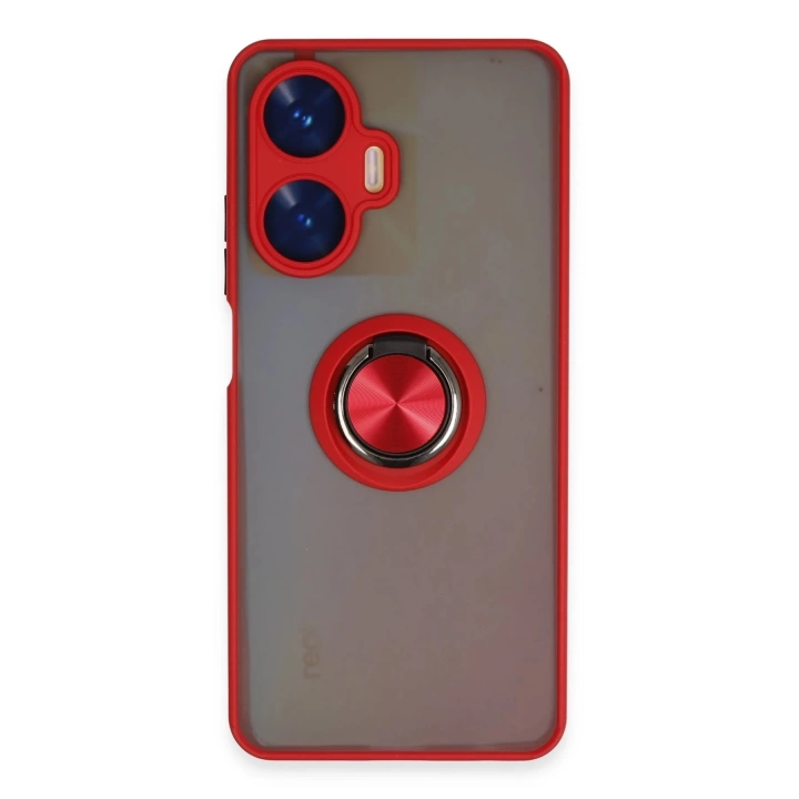 BFS  Realme C55 Kılıf Montreal Yüzüklü Silikon Kapak - Kırmızı