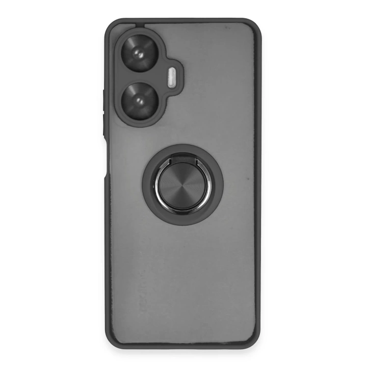 BFS  Realme C55 Kılıf Montreal Yüzüklü Silikon Kapak - Siyah