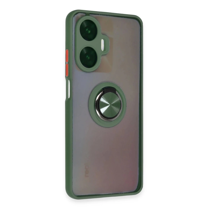 BFS  Realme C55 Kılıf Montreal Yüzüklü Silikon Kapak - Yeşil
