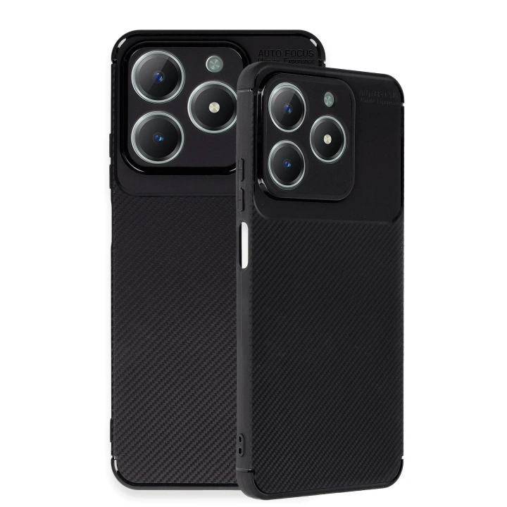 BFS  Realme C61 Kılıf Auto Focus Karbon Kapak - Siyah