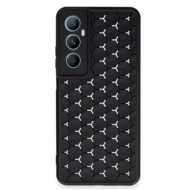 BFS  Realme C65 Kılıf Petek Silikon Kapak - Siyah