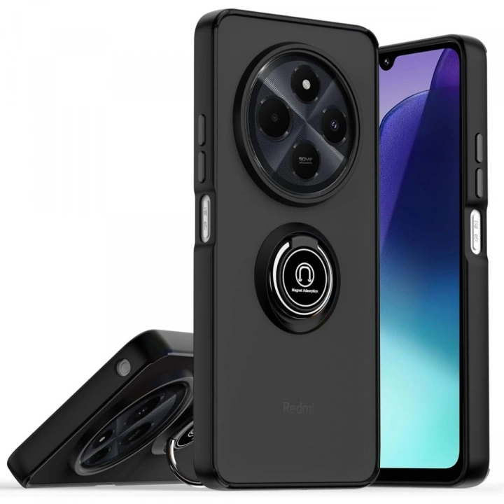 BFS  Realme C75 4G Kılıf Montreal Yüzüklü Silikon Kapak - Siyah