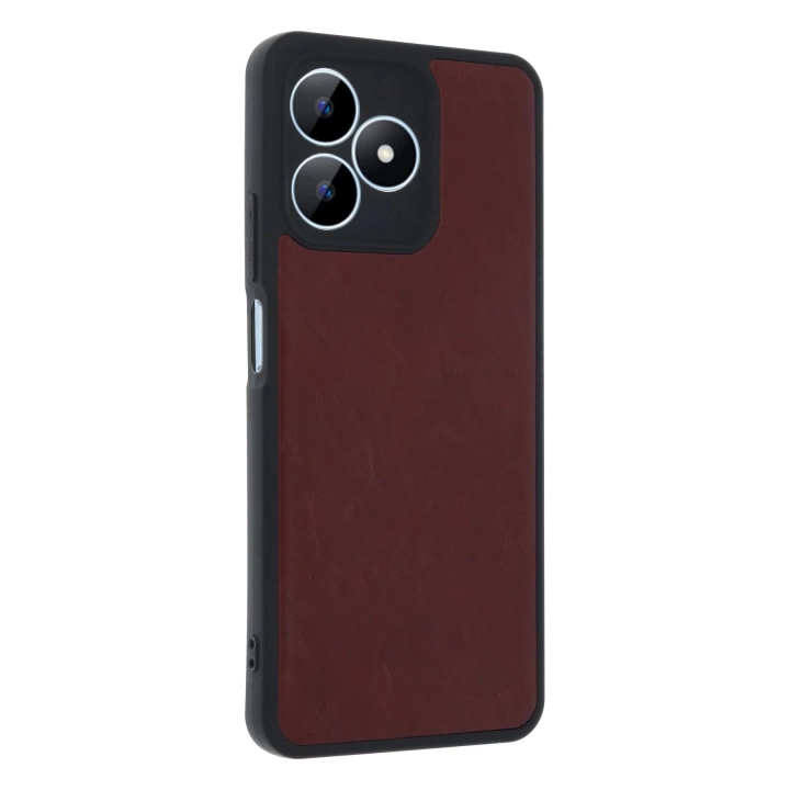 BFS  Realme Note 50 4G Kılıf Aras Deri Kapak - Bordo