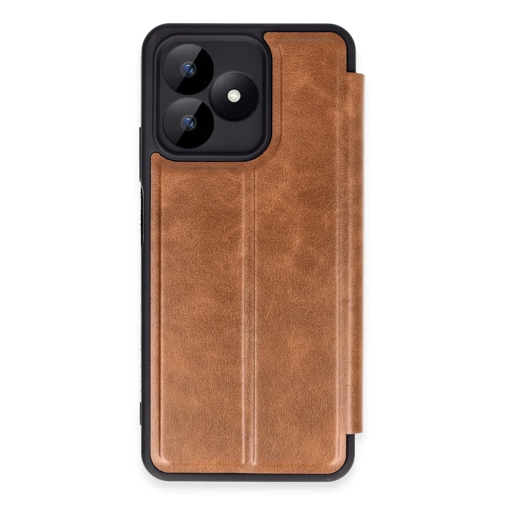 BFS  Realme Note 50 4G Kılıf Flip Cover - Taba