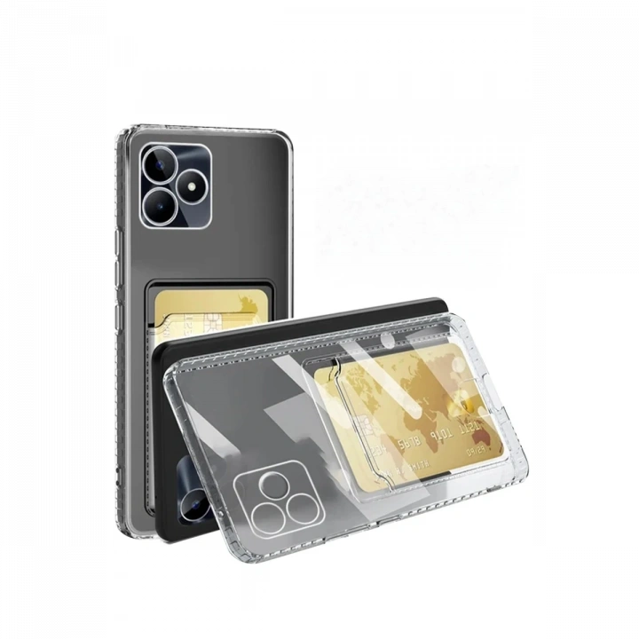 BFS  Realme Note 50 4G Kılıf Kart Şeffaf Silikon - Şeffaf