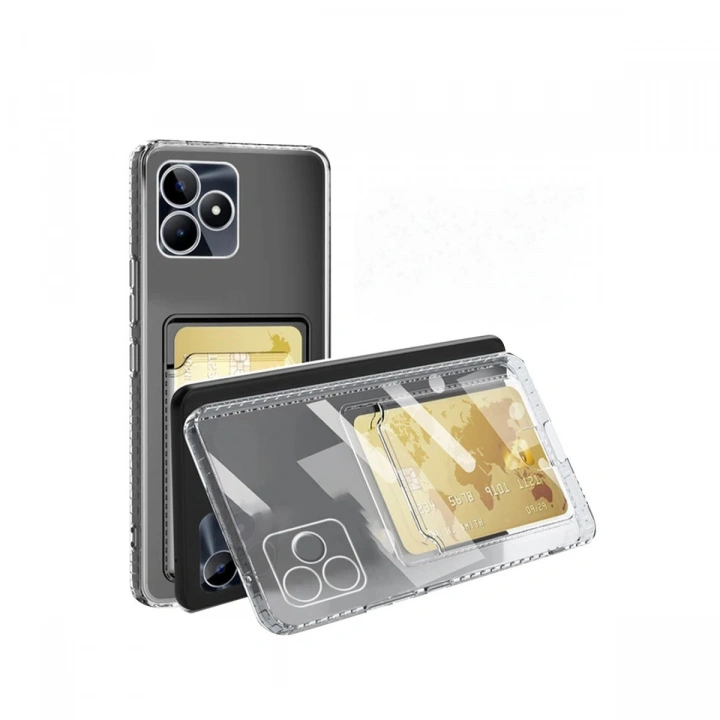 BFS  Realme Note 50 4G Kılıf Kart Şeffaf Silikon - Şeffaf
