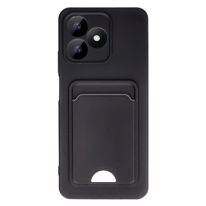 BFS  Realme Note 50 4G Kılıf Kelvin Kartvizitli Silikon - Siyah