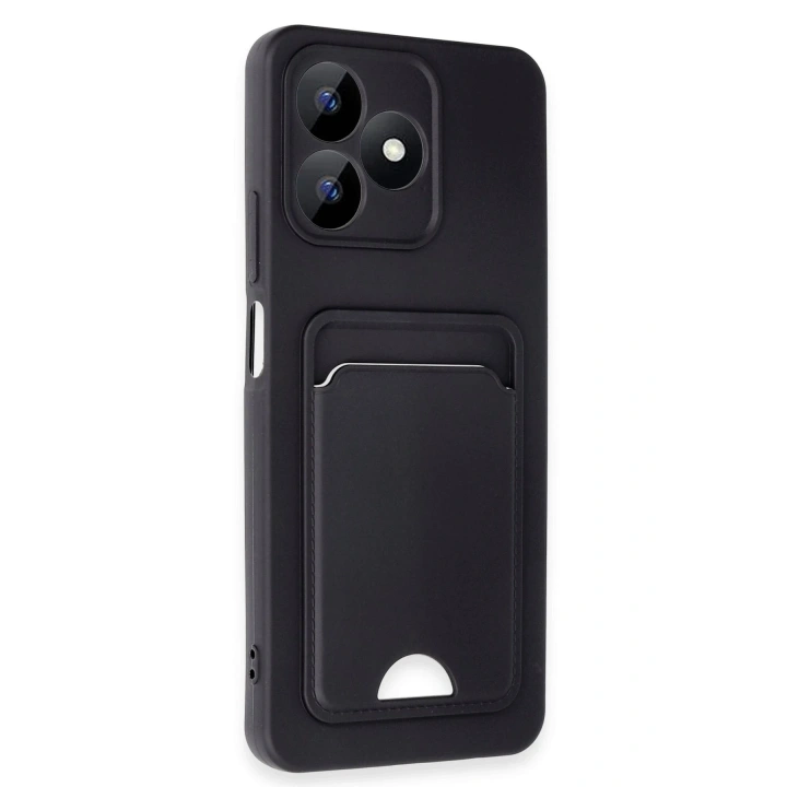 BFS  Realme Note 50 4G Kılıf Kelvin Kartvizitli Silikon - Siyah