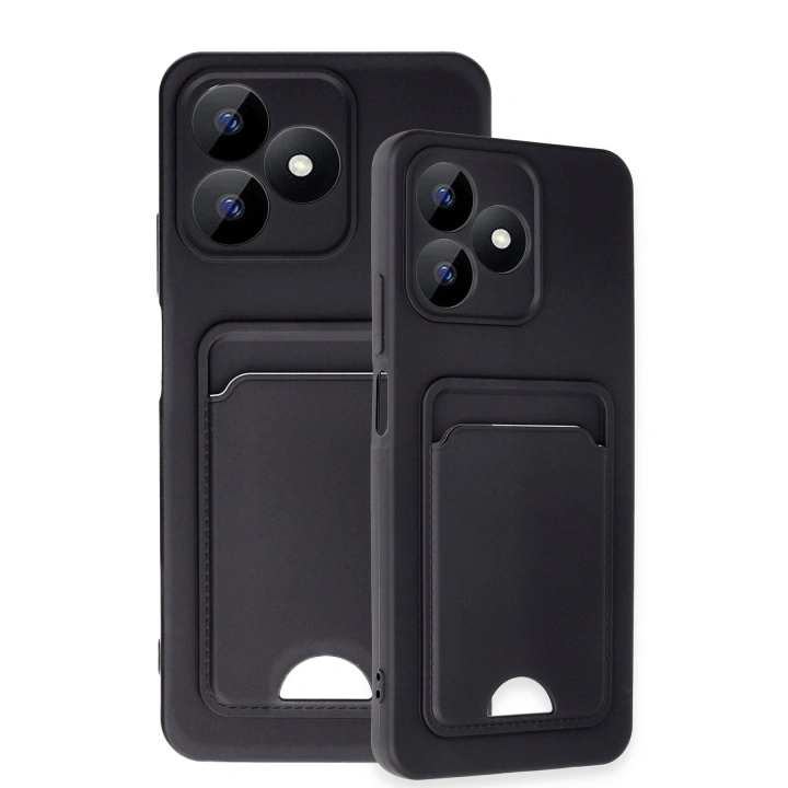 BFS  Realme Note 50 4G Kılıf Kelvin Kartvizitli Silikon - Siyah