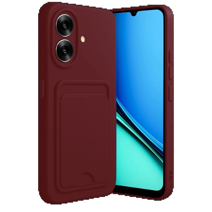 BFS Realme Note 60 Kelvin Kartvizitli Silikon - Bordo
