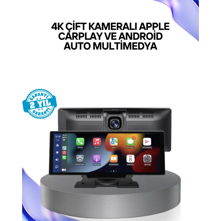 BFS Renault Megane, Clio, Symbol, Captur, Toyota Corolla, Yaris, C-HR, Ford Focus, Fiesta Uyumlu Kablosuz CarPlay Multimedya 10.26” Dokunmatik Ekran