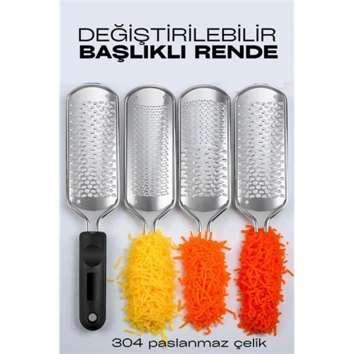 BFS  Rende 3 Değiştirilebilir Başlıklı Profesyonel 304 Çelik El Rendesi
