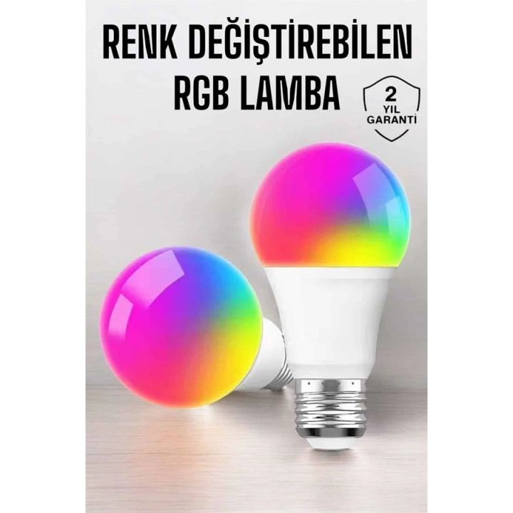 BFS Renk Değiştirebilen RGB Işıklı Led Ampul A+Enerji 15 Watt Led Işık