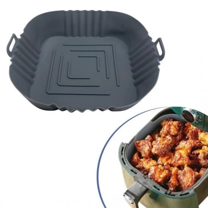 BFS  Renkli Isıya Dayanıklı Yıkanılabilir Silikon Fırın  Airfryer Kare Model Pişirme Matı 20 cm