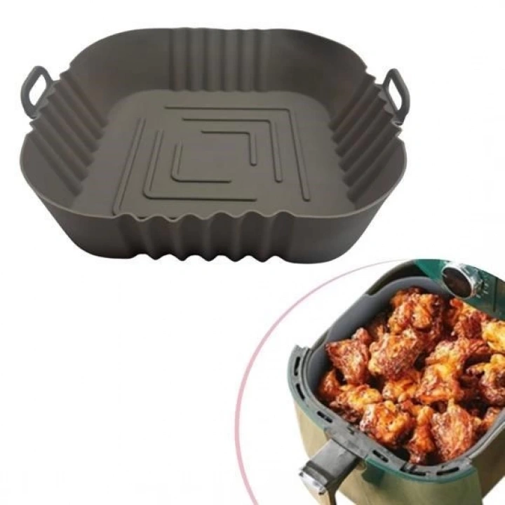 BFS  Renkli Isıya Dayanıklı Yıkanılabilir Silikon Fırın  Airfryer Kare Model Pişirme Matı 20 cm