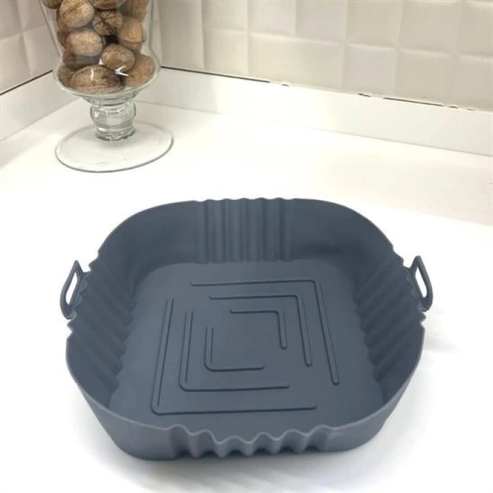 BFS  Renkli Isıya Dayanıklı Yıkanılabilir Silikon Fırın  Airfryer Kare Model Pişirme Matı 20 cm