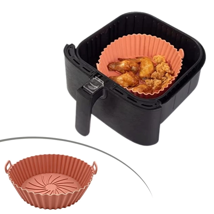 BFS  Renkli Isıya Dayanıklı Yıkanılabilir Silikon Fırın Ve Airfryer Yuvarlak Model Pişirme Matı 20 Cm