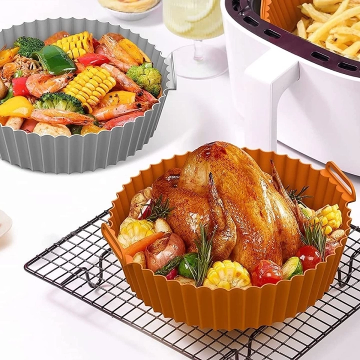 BFS  Renkli Isıya Dayanıklı Yıkanılabilir Silikon Fırın Ve Airfryer Yuvarlak Model Pişirme Matı 20 Cm