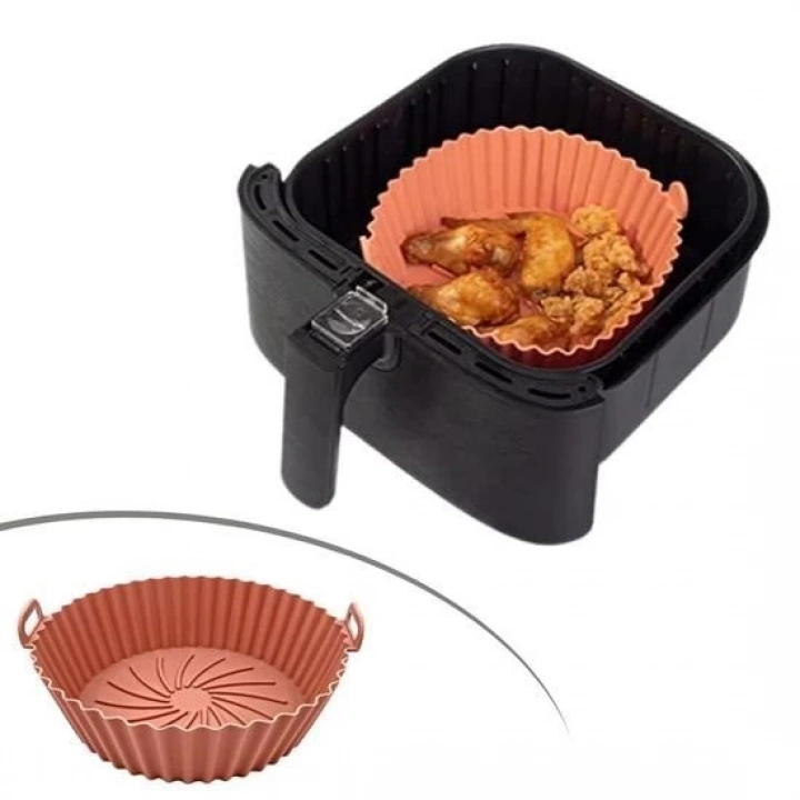 BFS  Renkli Isıya Dayanıklı Yıkanılabilir Silikon Fırın Ve Airfryer Yuvarlak Pişirme Matı 20 Cm