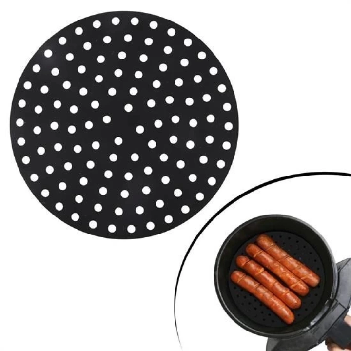 BFS   Renkli Isıya Dayanıklı Yıkanılabilir Silikon Fırın Ve Airfryer Yuvarlak Pişirme Matı 20 Cm