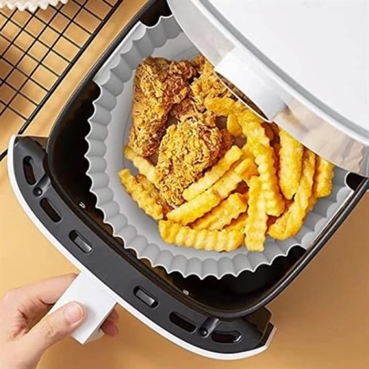 BFS  Renkli Isıya Dayanıklı Yıkanılabilir Silikon Fırın Ve Airfryer Yuvarlak Pişirme Matı 20 Cm