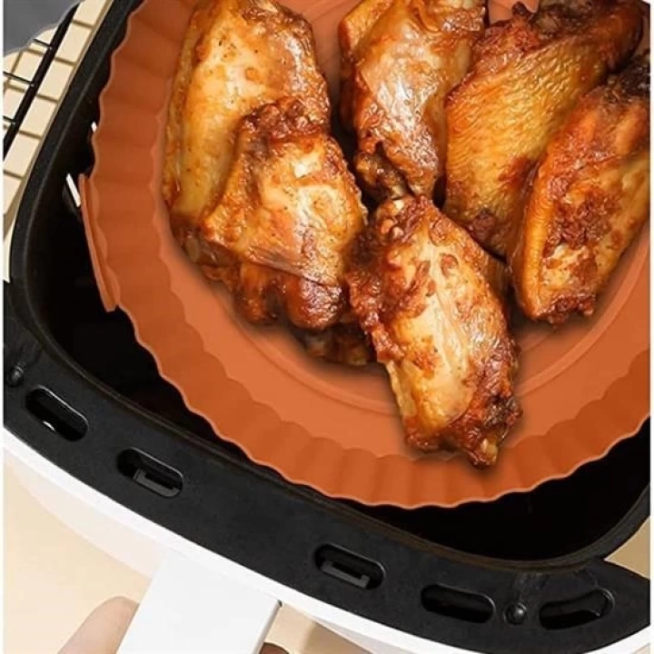 BFS  Renkli Isıya Dayanıklı Yıkanılabilir Silikon Fırın Ve Airfryer Yuvarlak Pişirme Matı 20 Cm
