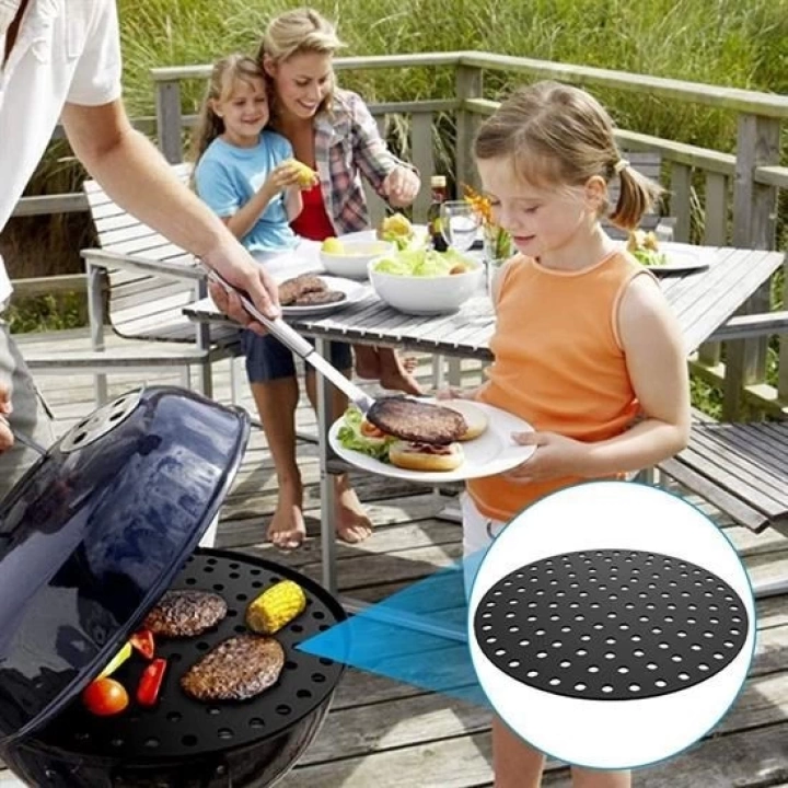 BFS   Renkli Isıya Dayanıklı Yıkanılabilir Silikon Fırın Ve Airfryer Yuvarlak Pişirme Matı 20 Cm