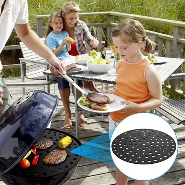 BFS   Renkli Isıya Dayanıklı Yıkanılabilir Silikon Fırın Ve Airfryer Yuvarlak Pişirme Matı 23 Cm
