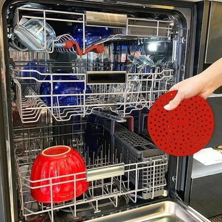 BFS   Renkli Isıya Dayanıklı Yıkanılabilir Silikon Fırın Ve Airfryer Yuvarlak Pişirme Matı 23 Cm