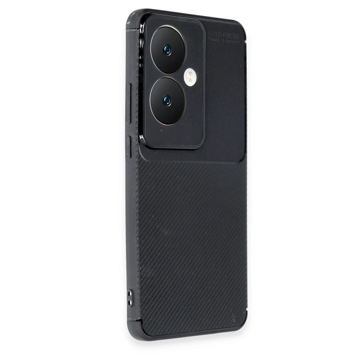 BFS   Reno 11F Kılıf Auto Focus Karbon Kapak - Siyah