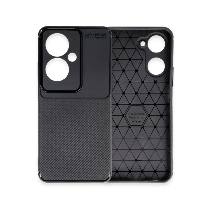 BFS   Reno 11F Kılıf Auto Focus Karbon Kapak - Siyah