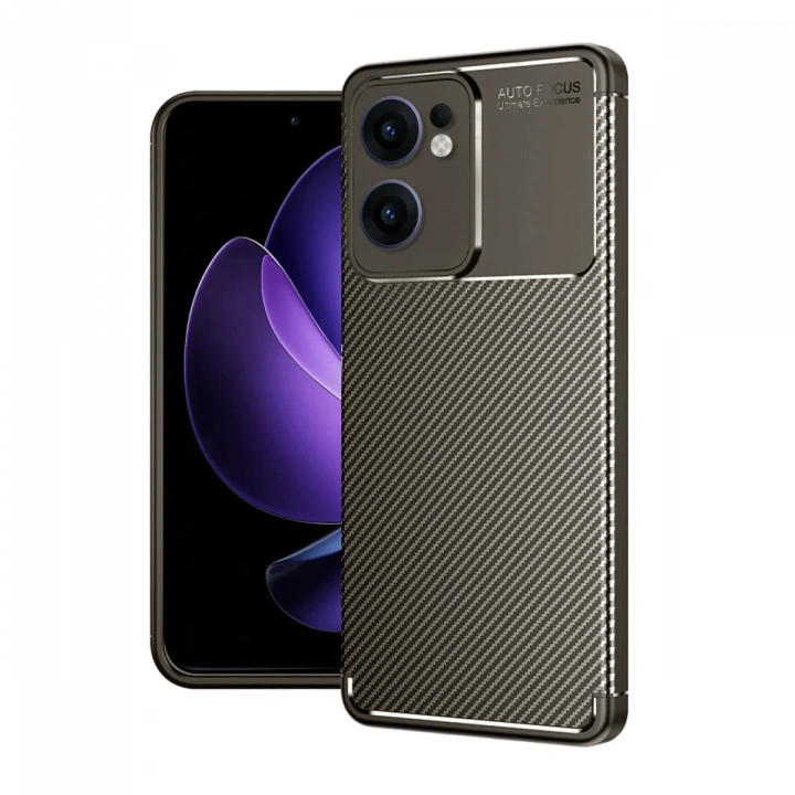 BFS   Reno 13F Kılıf Auto Focus Karbon Kapak - Kahverengi