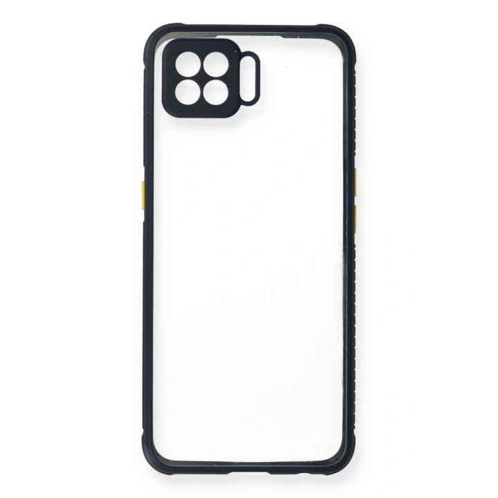 BFS   Reno 4 Lite Kılıf Miami Şeffaf Silikon - Lacivert