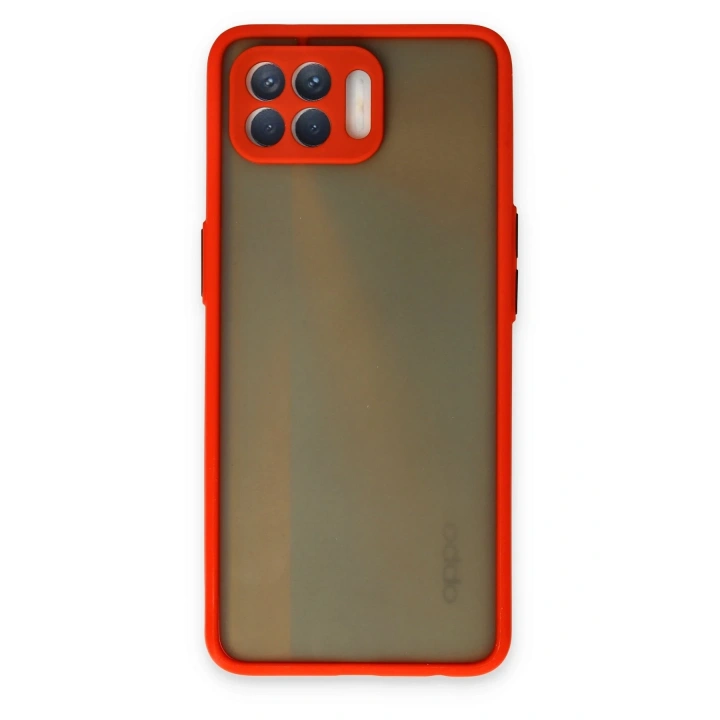 BFS   Reno 4 Lite Kılıf Montreal Silikon Kapak - Kırmızı