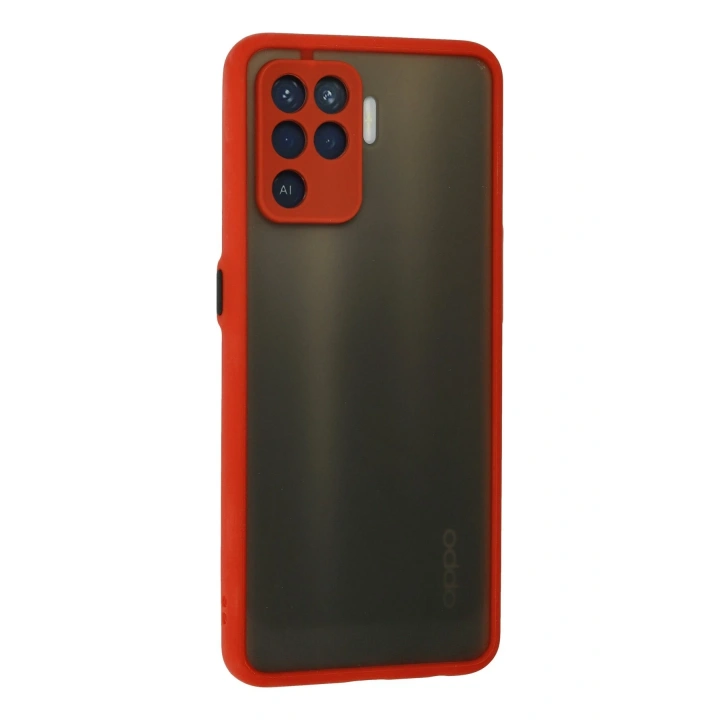 BFS   Reno 5 Lite Kılıf Montreal Silikon Kapak - Kırmızı