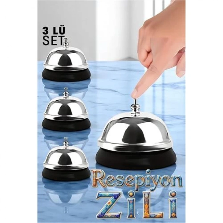 BFS  Resepsiyon Zili  - Resepsiyon ve Restoran İçin Zil - Resepsiyon Çağrı Zili 3 lü set
