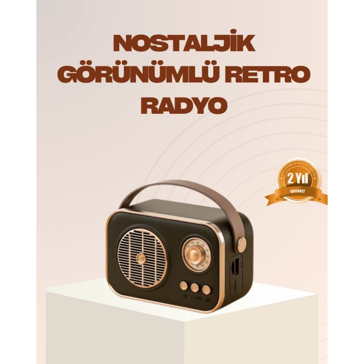 BFS Retro Bluetooth Radyo – Nostaljik Tasarım, TF Kart ve USB Destekli