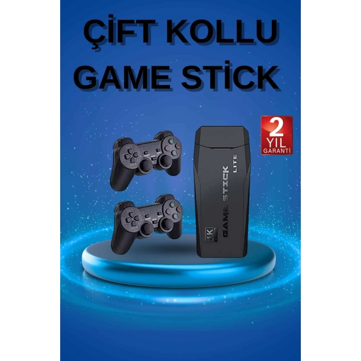 BFS Retro Oyunlar 4k Game Stick 2.4g Kablosuz Çift Kol 3500 Oyun Atari