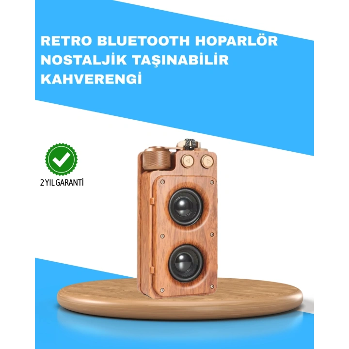 BFS Retro Radyo Tasarım Bluetooth Hoparlör 1800mAh Uzun Çalma Süresi