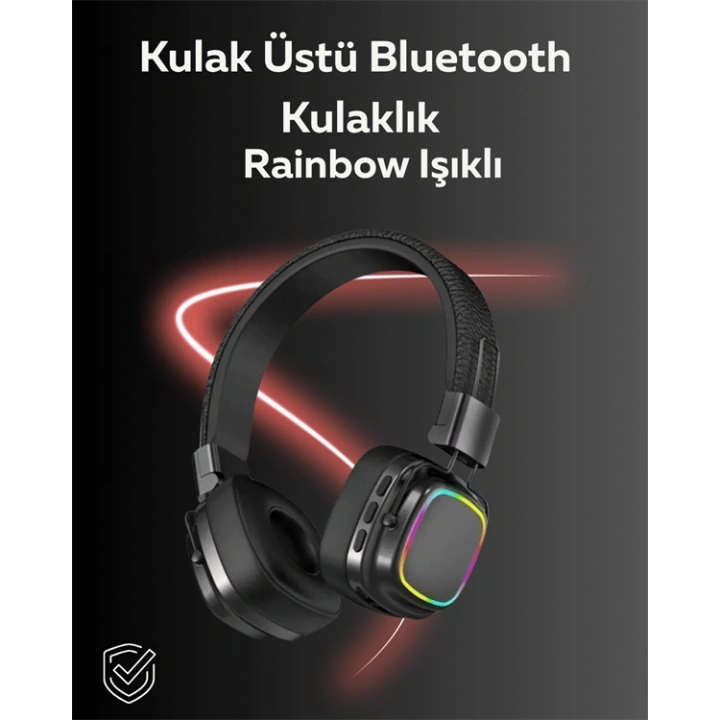 BFS RGB Işıklı Katlanabilir Bluetooth 5.3 Kulak Üstü Kulaklık