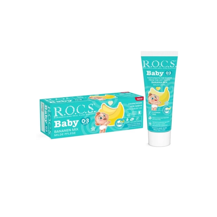 BFS   R.O.C.S.Bebek Diş Macunu Muz Püresi Tadında 0-3 Yaş 45 Gr