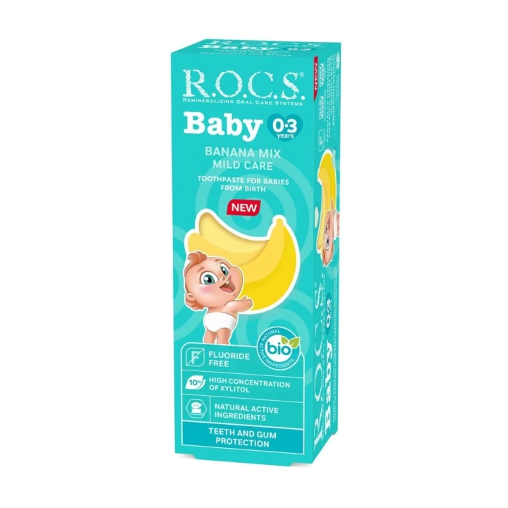 BFS   R.O.C.S.Bebek Diş Macunu Muz Püresi Tadında 0-3 Yaş 45 Gr