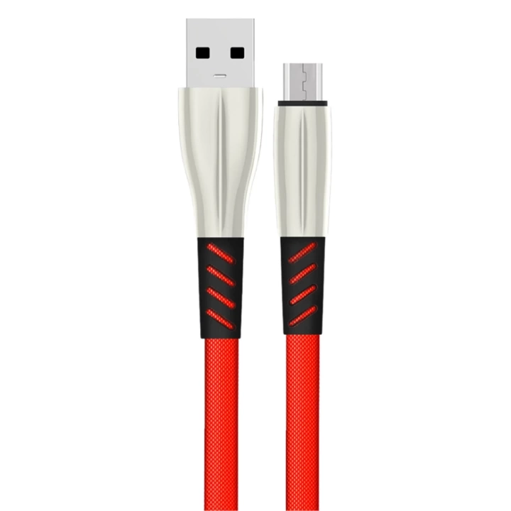 BFS S88 Metal Uçlu Micro USB Kablo 1M 2.4A - Kırmızı