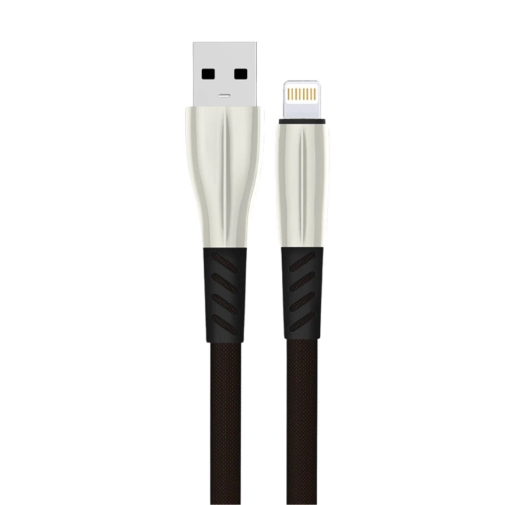BFS S89 Metal Uçlu Lightning Kablo iphone Uyumlu 1M 2.4A - Siyah