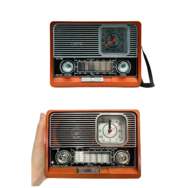 BFS Saatli Fenerli Bluetooth Nostaljik Radyo AUX SD USB Girişli Bluetooth Hoparlör